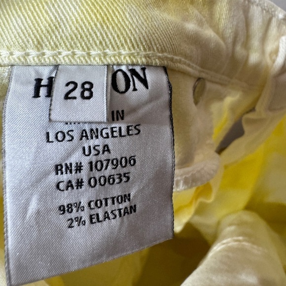 Hudson Yellow White Tie Dye Skinny Zipper Fly Jeans Made in the USA Size 28 - Picture 14 of 15